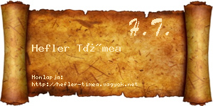 Hefler Tímea névjegykártya